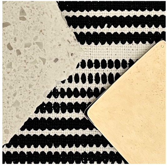 PEBBLE STRIPE - OYSTER - BLACK image 1